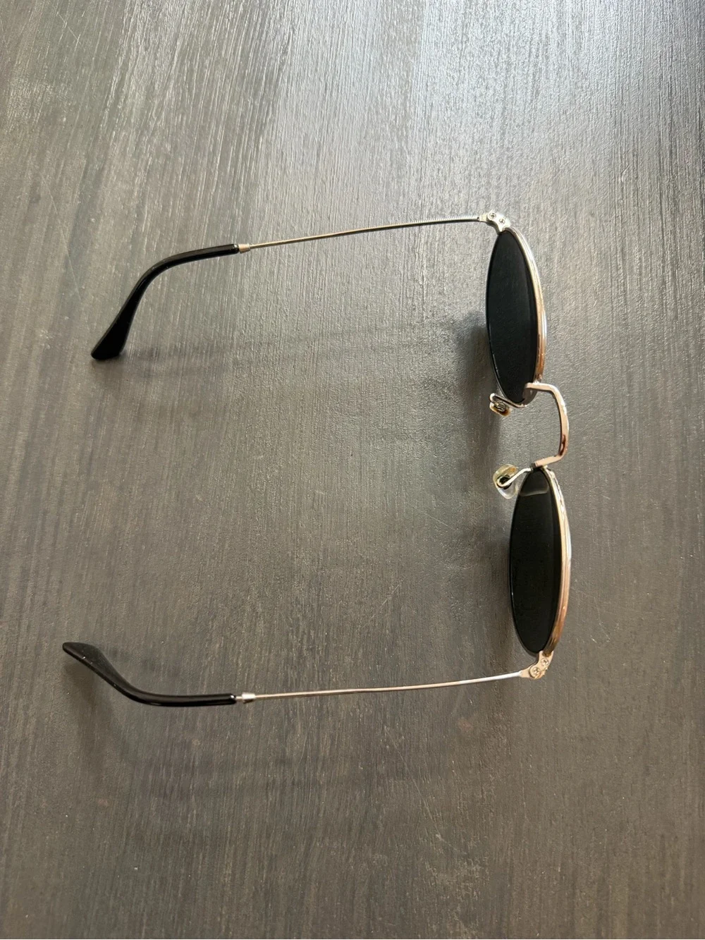 Ray-Ban RB8062 Oval Black Lens Silver Metal Sunglasses
